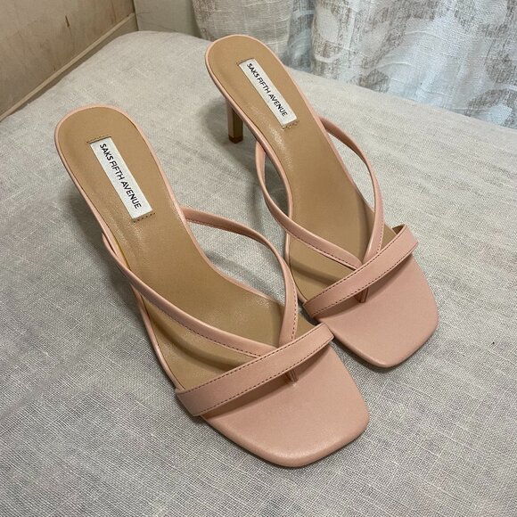 Light Pink Saks Fifth Avenue Strappy Mules - Picture 1 of 5